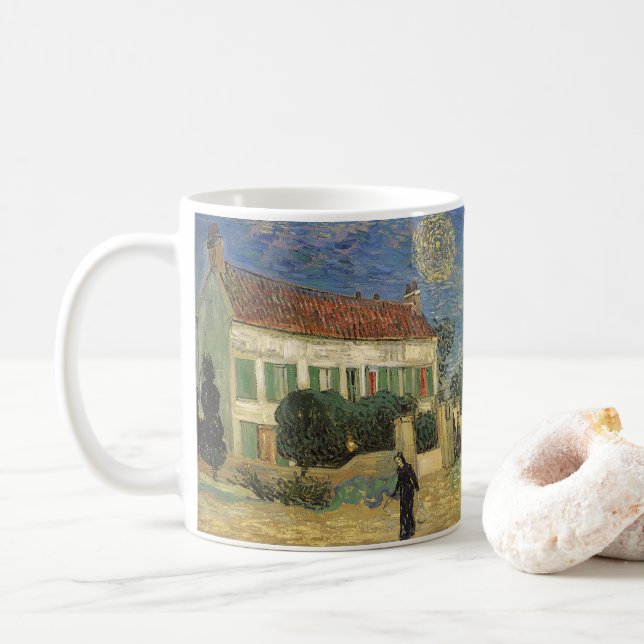 Mug Vincent van Gogh - Maison Blanche à la nuit (Avec donut)