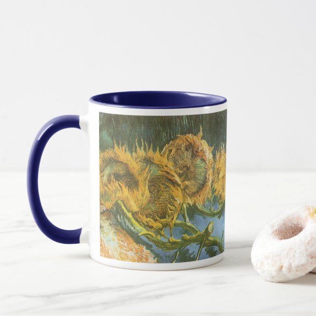 Mug Vincent van Gogh - Nature morte : Quatre tournesol (Avec donut)