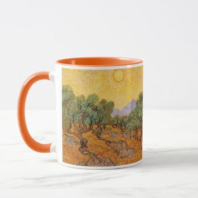 Mug Vincent van Gogh - Oliviers, Ciel Jaune et Soleil (Gauche)