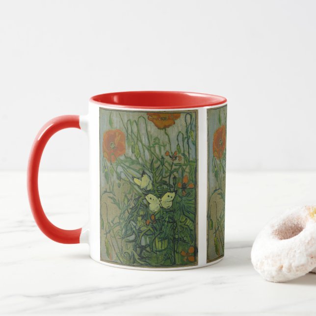 Mug Vincent van Gogh - Papillons et Pavots (Avec donut)