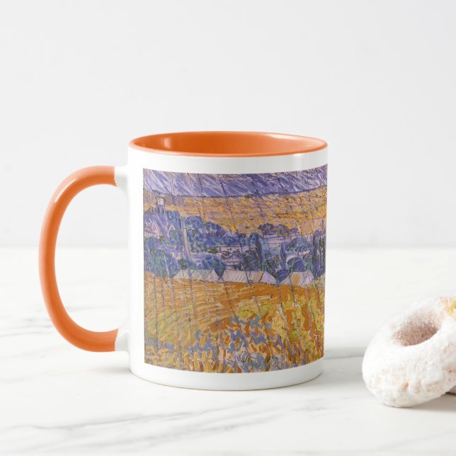 Mug Vincent van Gogh - Paysage à Auvers dans la pluie (Avec donut)