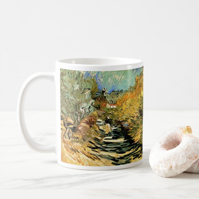 Mug Vincent van Gogh Road à Saint-Remy, figure féminin (Avec donut)