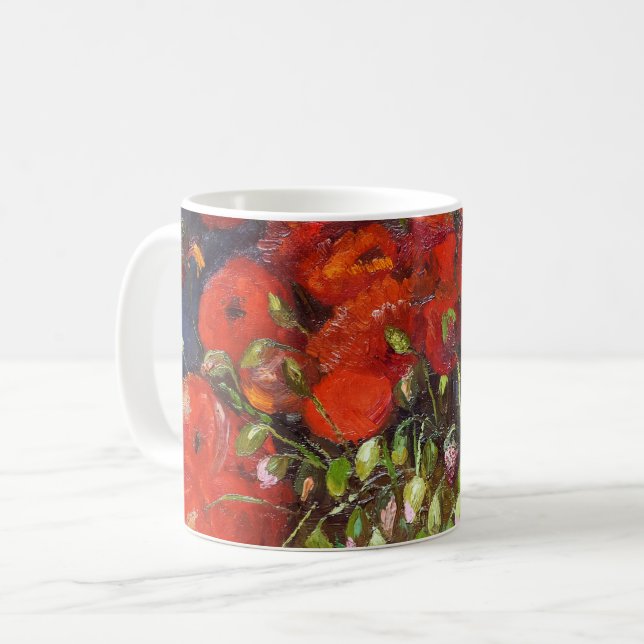 Mug Vincent Van Gogh Vase avec le Red Poppys Fine Art (Devant gauche)