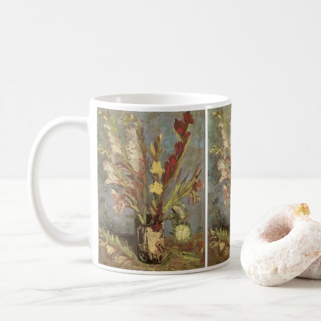 Mug Vincent van Gogh - Vase de la vie morte avec Gladi (Avec donut)