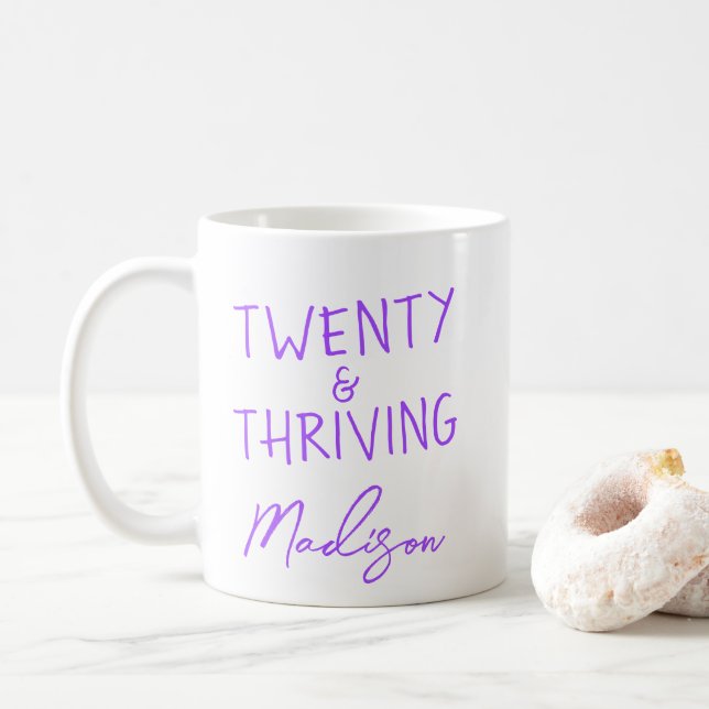 Mug VINGT ans et épanouissement 20e anniversaire drôle (Avec donut)