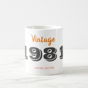 Mug Vintage 1981 édition limitée 40e cadeau d'annivers