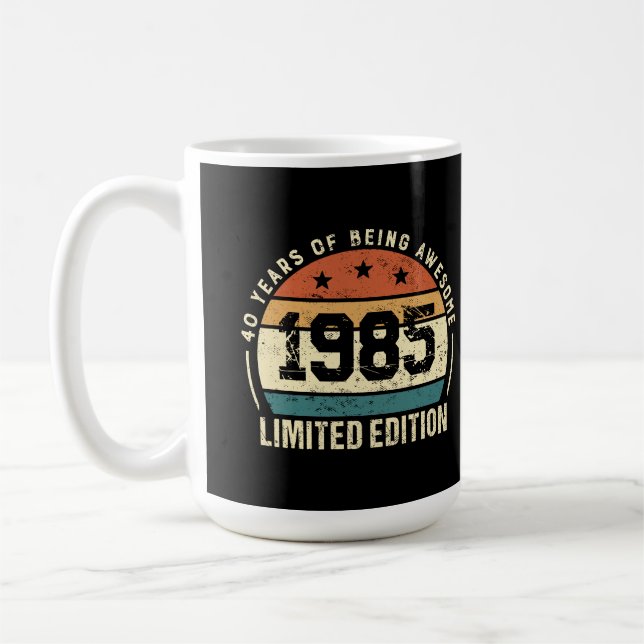 Mug Vintage 1985 Retro 40th Birthday Anniversary  (Gauche)