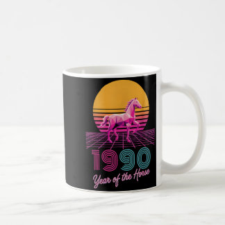 Mug Vintage 1990 Année du Cheval Cavalier Lunaire CNY 