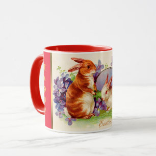 Mug Vintage 2 lapins Fêtes de Pâques