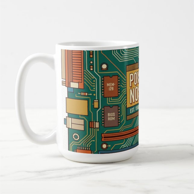 Mug Vintage 80s Computer Motherboard "Powered By Nosta (Gauche)