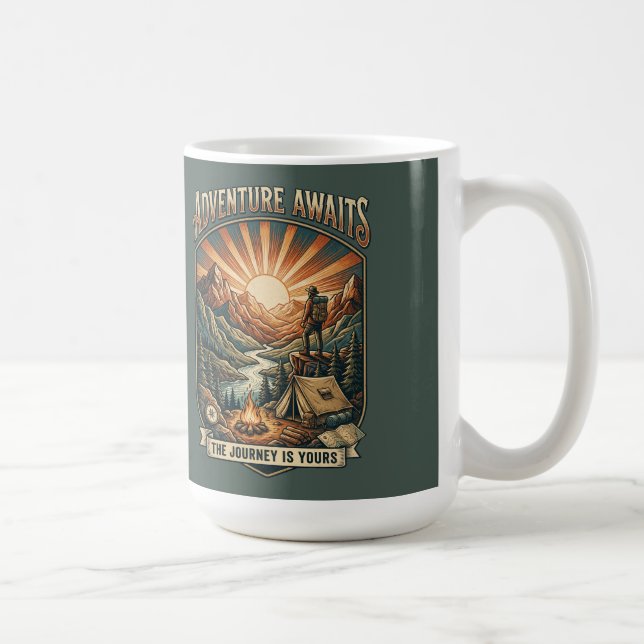 Mug Vintage Adventure Awaits Retro Mountain (Droite)