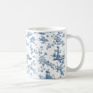 Mug Vintage Anglais Floral Toile de Jouy-Blue