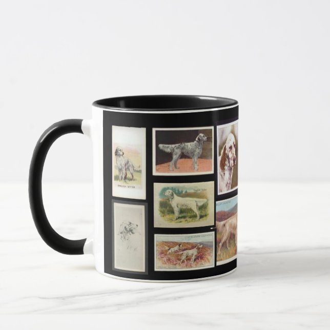 Mug Vintage Anglais Setter Cigarette Cartes en céramiq (Gauche)