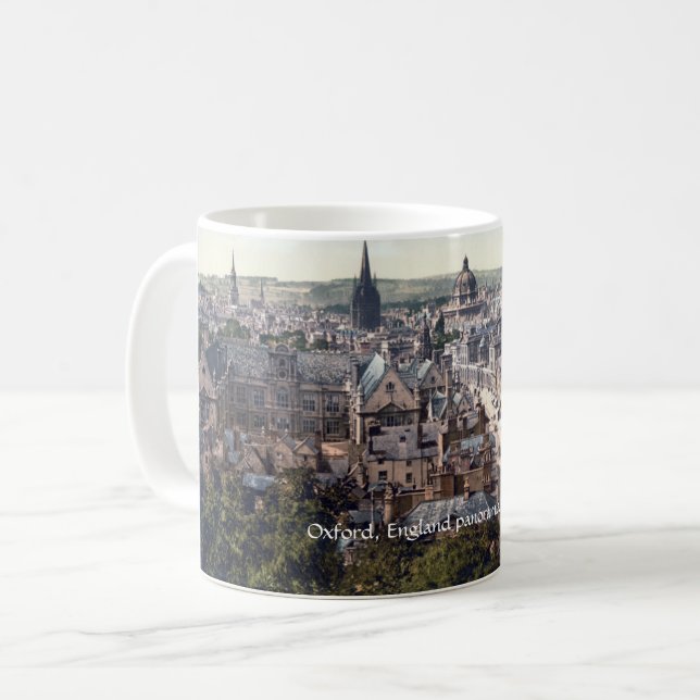 Mug Vintage Angleterre Oxford City panorama c1895 (Devant gauche)