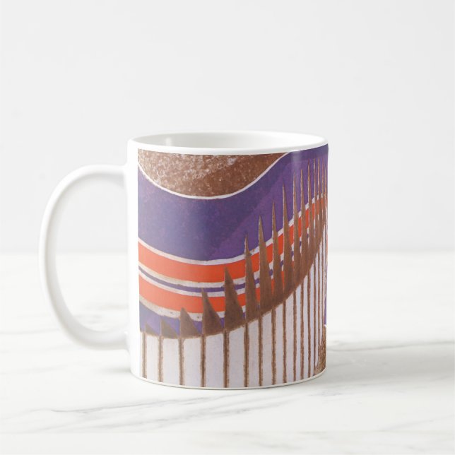 Mug Vintage Art Déco Jazz Pochoir Escalier Motif (Gauche)