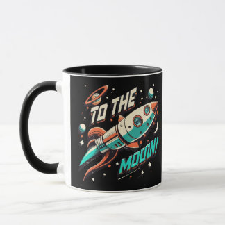 Mug Vintage Au Moon Rocket ship