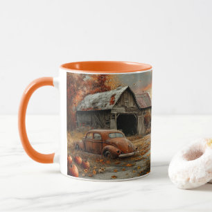 Mug Vintage Automne Country Road et Barn