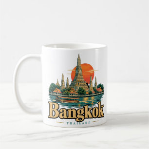 Mug Vintage Bangkok Thaïlande Art de Voyage Monument