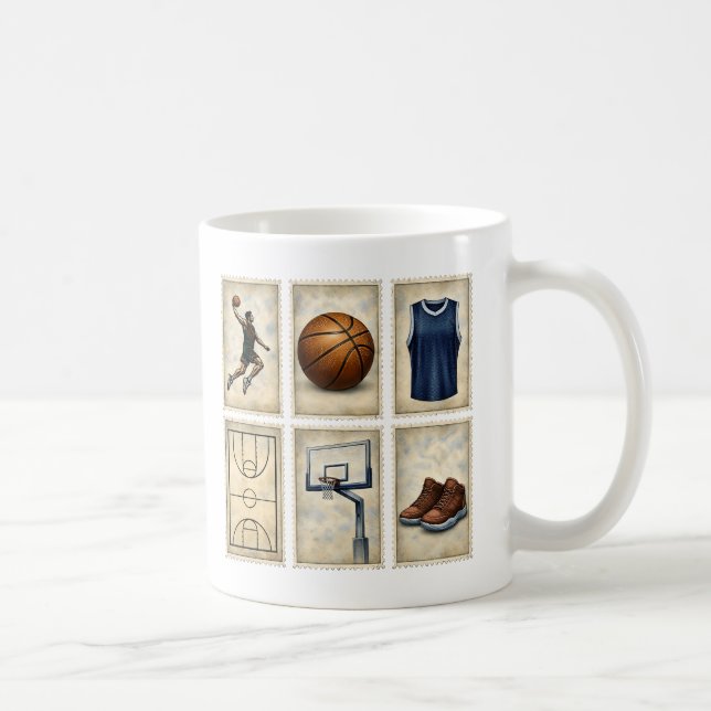 Mug Vintage Basketball Stamps Sports Collection (Droite)