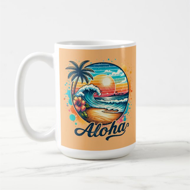 Mug Vintage Beach Aloha Sublimation-94953 (Gauche)