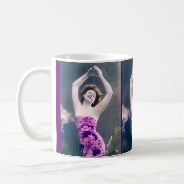 Mug vintage beauté mains sur la tête danse (Gauche)