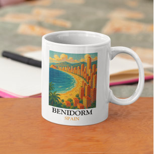 Mug Vintage Benidorm Espagne Vacances d'été