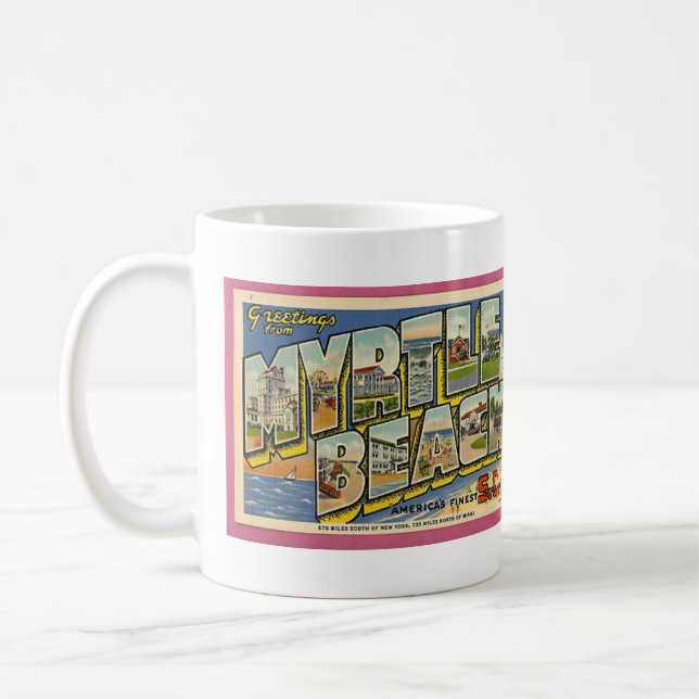Mug Vintage Big Letter Myrtle Beach, SC (Gauche)