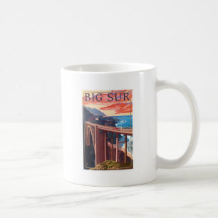 Mug Vintage Big Sur Bixby Bridge USA Tourisme