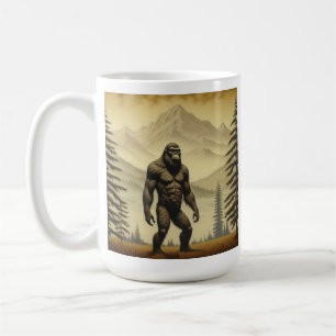 Mug Vintage Bigfoot dans les montagnes et les pins