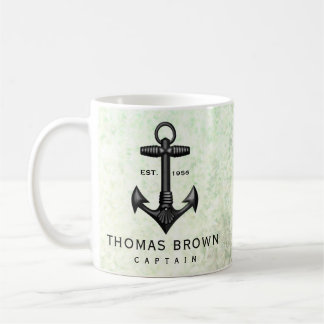 Mug Vintage Black Cast Fer Ancre nautique