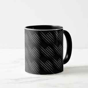 Mug Vintage Black Grunge USA American Flag Motif