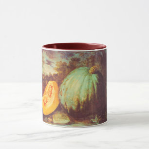 Mug Vintage bleu citrouille héritier automne peinture