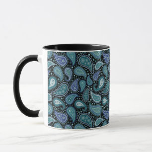 Mug Vintage Blue Turquoise Paisley