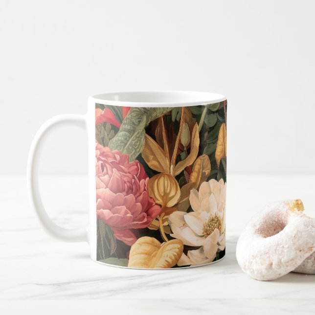 Mug Vintage Botanical Illustration (Avec donut)