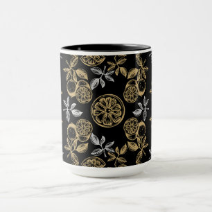 Mug Vintage Botanique Gold Et Silver Print