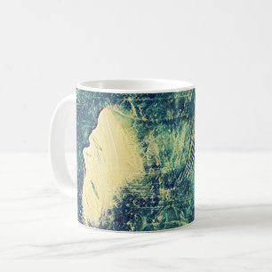 Mug Vintage Bright Blue Ocean Wave Surfer Girl