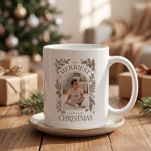 Mug Vintage Brun Merriest Noël Deux Photos