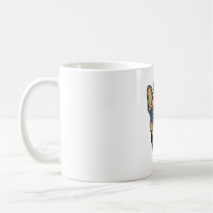 Mug Vintage Bulldog français patriotique Art vectoriel