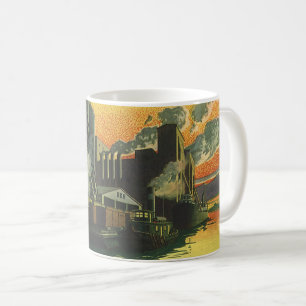 Mug Vintage Business Factory, Fabrication sur un quai