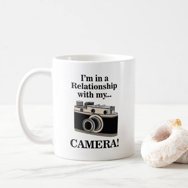 Mug Vintage Camera Funny Photographer  (Avec donut)