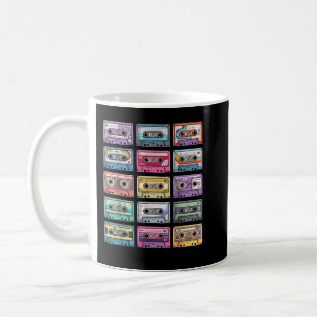 Mug Vintage cassettes Collection de musique des années (Gauche)