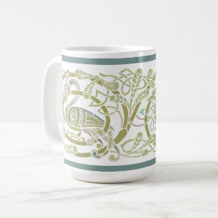 Mug Vintage Celtic Knot Peacock Oiseaux Motif Frieze