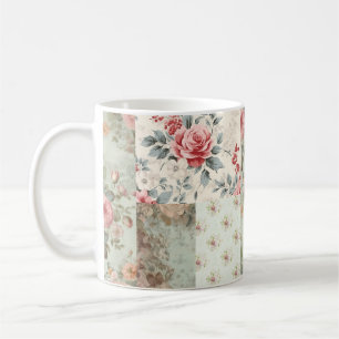 Mug Vintage Chic Pastel Chic Pastel Green Florals Patc