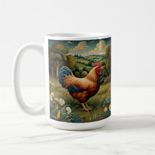 Mug Vintage chic pâturage de poulet boho paysage