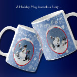 Mug Vintage Christmas Cats et Snowman drôle<br><div class="desc">Le style est sentimental mais l'histoire dans les trois ovales est pure folie de chat. Le cadeau de vacances parfait pour votre fashionista,  amoureux des chats de juste plaisir apprécier pal. Personnalisez-vous pour une touche spéciale.</div>