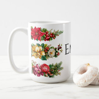 Mug Vintage Christmas Floral and Berry Watercolor Clip