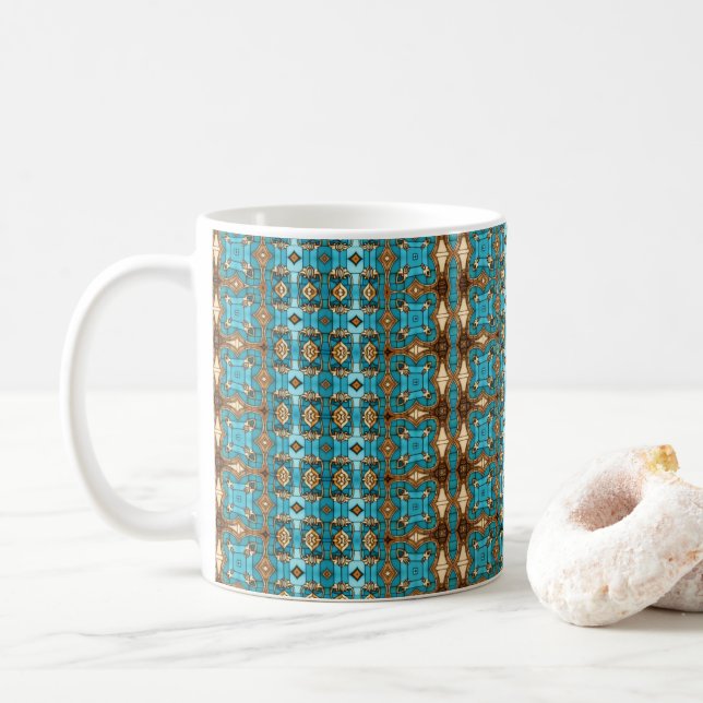 Mug Vintage Classic Style Blue Shades (Avec donut)