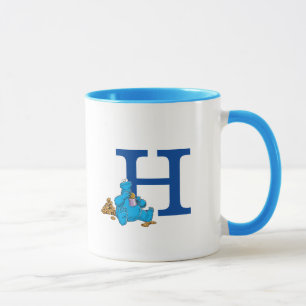 Mug Vintage Cookie Monster Manger Cookies Monogramme H