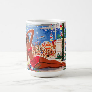 Mug Vintage Côte d'Azur Beach Girl