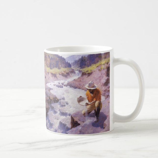 Mug Vintage Cowboy, Panning Gold, Wyoming par Leigh (Droite)